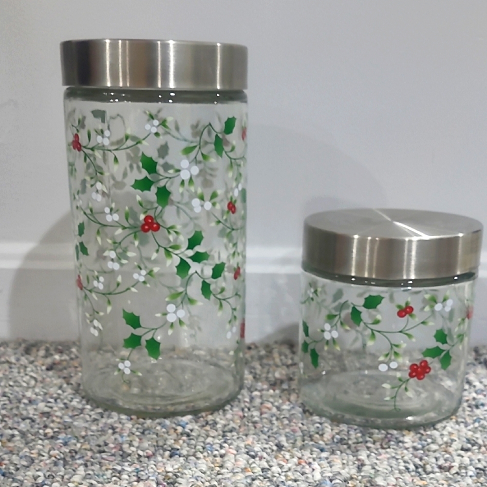 Pfaltzgraff Winterberry Glass Storage Set of Two